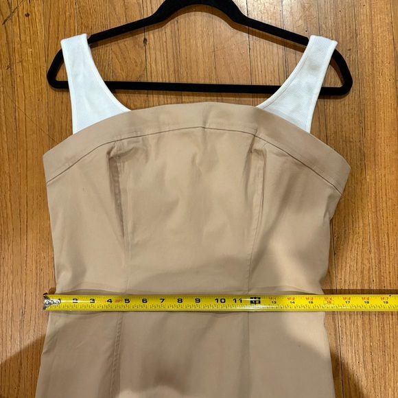 by Anthropologie Maeve Sleeveless Twofer Mini Dress Khaki White Tank New NWT - Picture 9 of 13